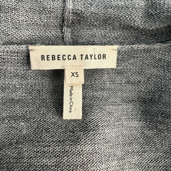 Rebecca Taylor Gray Wool Alpaca‎ Fringe Drape Front Knit Cardigan Xs - Picture 6 of 7